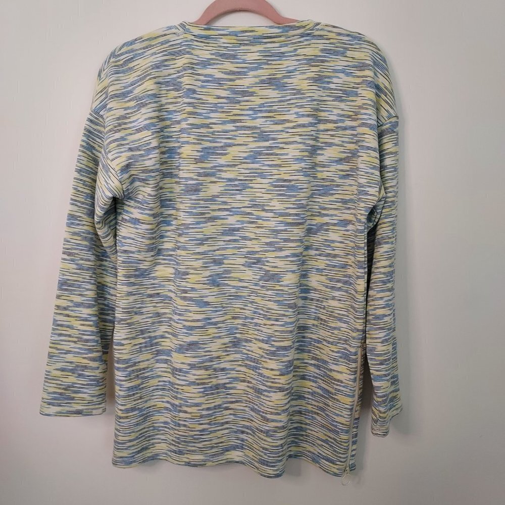 T by Talbots Classic French Terry Crewneck Space Dye Pullover Sweatshirt - Picture 3 of 9